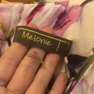 Melanie T cream / lavender dress size 10